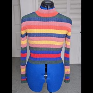 Striped crop top sweater 🌈